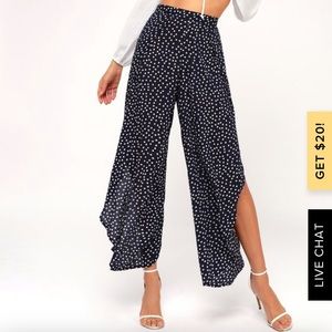 DIGBY NAVY BLUE POLKA DOT FLYAWAY PANTS size small